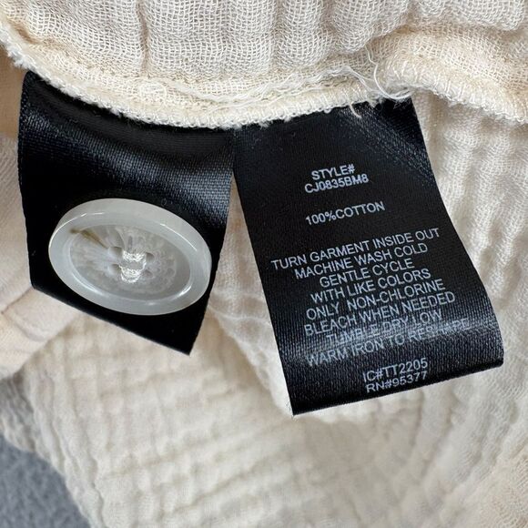 Sanctuary Women’s Gauze Button Down Shirt Cream Ivory Small Boho Casual - Picture 7 of 10